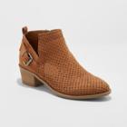 Women's Camdyn Wide Width Laser Cut Buckle Bootie - Universal Thread Cognac (red) 10w,