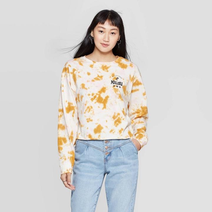 Grayson Threads Women's Malibu Long Sleeve Cropped T-shirt (juniors')- White M, Women's,