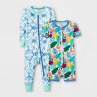 Baby Girls' 2pk Tropical Tie-dye Union Suit - Cat & Jack Blue