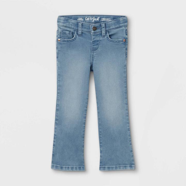 Toddler Girls' Flare Jeans - Cat & Jack Light Wash 12m,