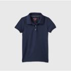 Petitetoddler Girls' Short Sleeve Stretch Pique Uniform Polo Shirt - Cat & Jack Navy