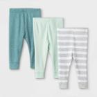 Baby Boys' 3pk Pull-on Pants - Cloud Island Mint 0-3m, Blue/green