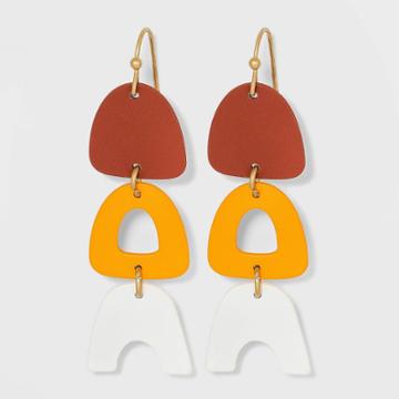 Multi Sprayed Arc Solid And Cutout Drop Earrings - Universal Thread ,
