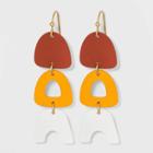 Multi Sprayed Arc Solid And Cutout Drop Earrings - Universal Thread ,