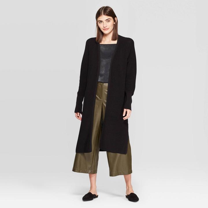 Women's Long Sleeve Open-front Cardigan - Prologue Black M,