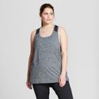 Women's Plus-size Keyhole Back Long Tank Top - C9 Champion Dark Heather Gray