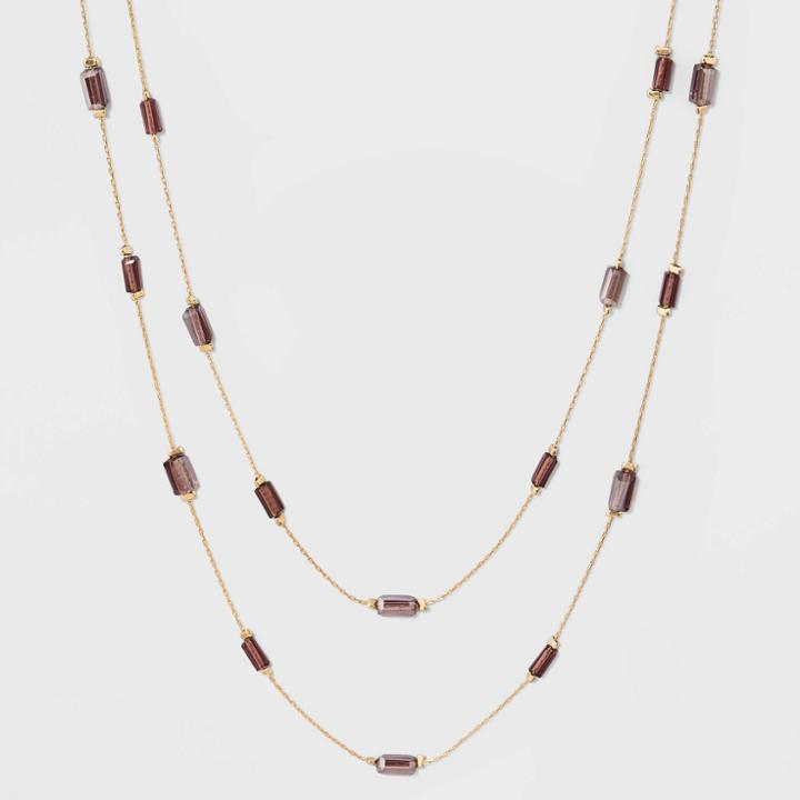 Beaded Wrap Necklace - A New Day Burgundy, Women's, Size: