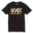 Men's Ac/dc Back In Black Gold T-shirt Black