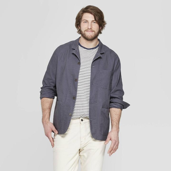 Men's Big & Tall Casual Fit Lightweight Chore Jacket - Goodfellow & Co Gray