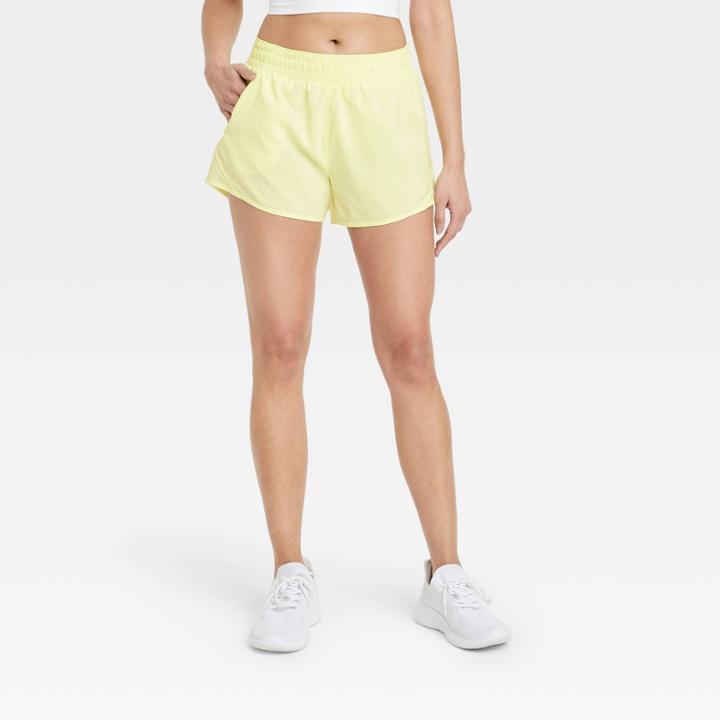 Women's Mid-rise Run Shorts 3 - All In Motion Yellow