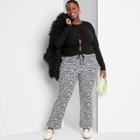 Women's Plus Size Long Sleeve Lace-up Cozy Knit Blouse - Wild Fable Black