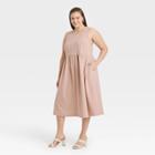 Women's Plus Size Sleeveless Knit Ballet Dress - A New Day Taupe
