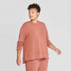 Women's Plus Size Crewneck Sweatshirt - Ava & Viv Blush Brown X, Women's