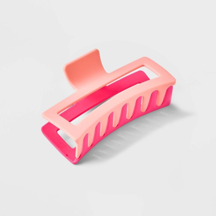 Jumbo Two-tone Claw Hair Clip - Universal Thread Pink