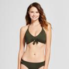 Mossimo Women's Tie Front Bralette Bikini Top - Olive Tree - D/dd Cup -