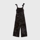 Girls' Sleeveless Crushed Velour Jumpsuit - Cat & Jack Black