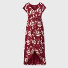 Maternity Floral Print Short Sleeve Knit Wrap Dress - Isabel Maternity By Ingrid & Isabel Red