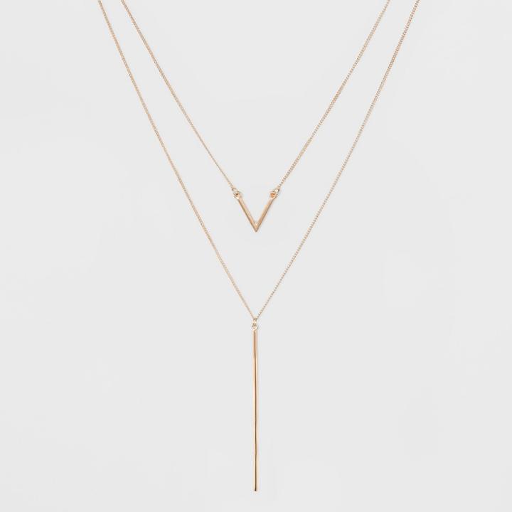 Multi-strand Long Necklace - A New Day Rose Gold