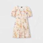 Girls' Button-front Short Sleeve Knit Dress - Art Class White