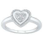 Target Diamond Accent Round White Diamond Heart Ring In Sterling Silver (i-j,i2-i3) (size 6.50),