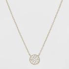 Target Sterling Silver Pave Cubic Zirconia Disc Necklace - Gold, Girl's