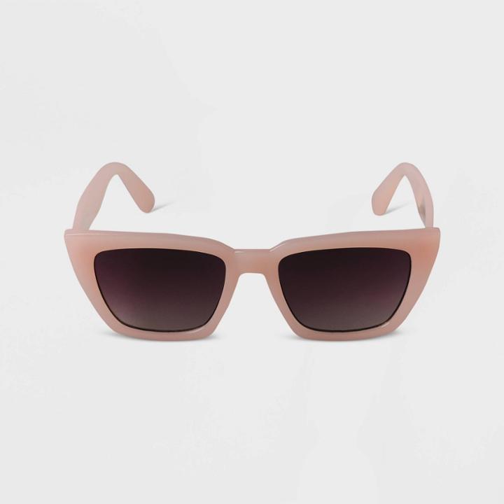 Women's Angular Rectangle Sunglasses - A New Day Pink