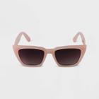 Women's Angular Rectangle Sunglasses - A New Day Pink