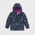 Toddler Girls' Heart Print Puffer Jacket - Cat & Jack Navy