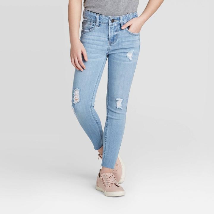Girls' Mid-rise Skinny Jeans - Art Class Blue 10