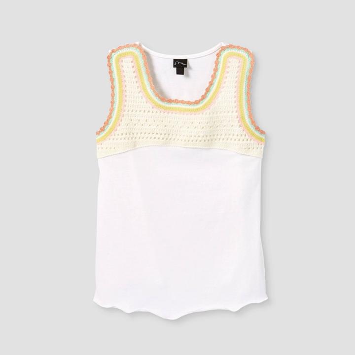 Girls' Crochet Tank Top - Art Class White