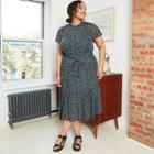 Women's Plus Size Floral Print Short Sleeve Mesh Dress - Ava & Viv Blue X