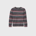 Boys' Striped Long Sleeve T-shirt - Cat & Jack Orange/gray Xs, Gray/orange