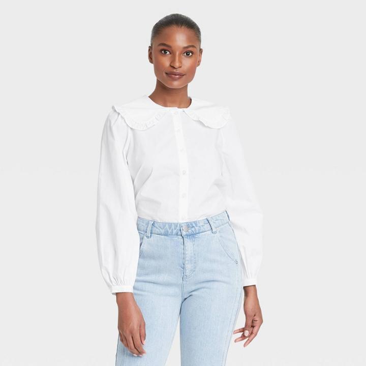 Women's Long Sleeve Blouse - Who What Wear White