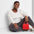 Women's Plus Size Crewneck Ruffle Pullover Sweater - Wild Fable Cream
