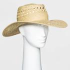 Women's Woven Straw Boater Hat - Universal Thread - Natural, Brown
