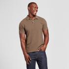 Men's Standard Fit Loring Polo Short Sleeve Collared Shirt - Goodfellow & Co Brown