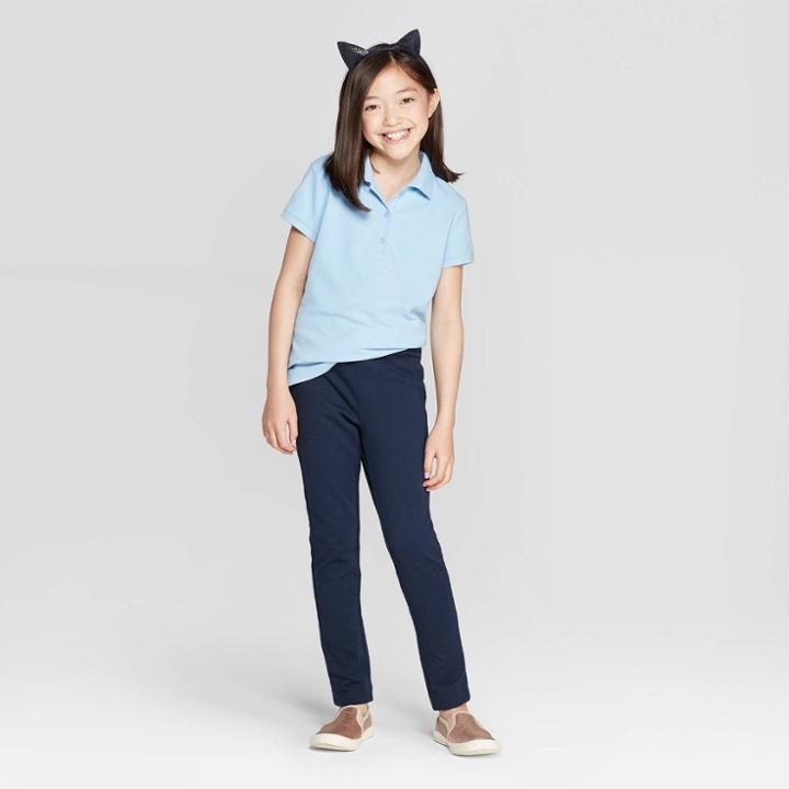 Girls' Stretchy Ponte Uniform Jeans - Cat & Jack Navy (blue)