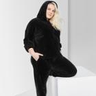 Women's Plus Size Long Sleeve Velour Hoodie - Wild Fable Black
