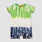 Burt's Bees Baby Boys' Stonewashed Tri Dip-dye Romper - Navy Blue Newborn