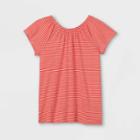 Girls' Short Sleeve Knit Top - Cat & Jack Coral