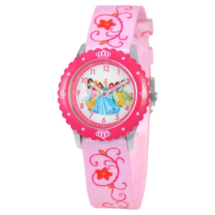 Disney Girls' Princess Stainless Steel Case Watch - Pink