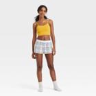 Women's Rainbow Plaid Foldover Waistband Boxer Sleep Shorts - Colsie White
