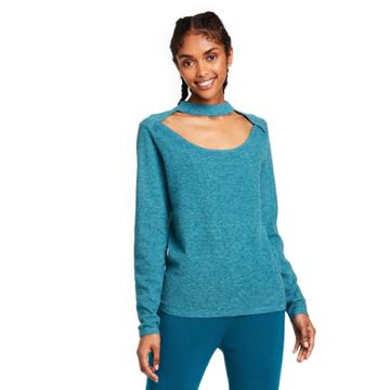 Women's Cutout Crewneck Sweater - Victor Glemaud X Target Teal Blue Xxs
