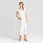 Maternity Short Sleeve Knit Maxi Dress - Isabel Maternity By Ingrid & Isabel Cream Xs, Women's, Beige