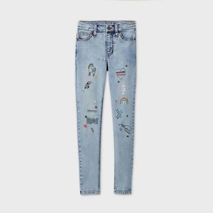 Girls' Graffiti Jeggings - Cat & Jack Denim Blue
