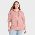 Netflix Women's To All The Boys Plus Size Botanical Flowers Zip-up Hooded Graphic Sweatshirt - Pink