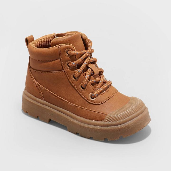 Toddler Declan Zipper Slip-on Chukka Boots - Cat & Jack Cognac