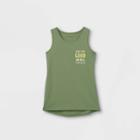 Girls' 'see The Good In All' Graphic Tank Top - Cat & Jack Army Green