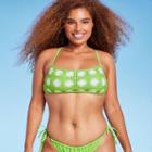 Women's Crochet Bralette Bikini Top - Wild Fable Bright Green