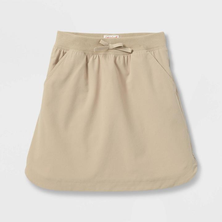 Girls' Woven Performance Uniform Skorts - Cat & Jack Beige